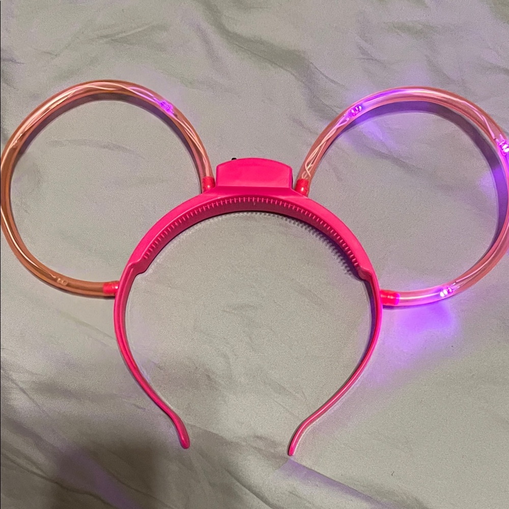 Disney parks, pink Mickey flashing ears. Worn once. Great cond.